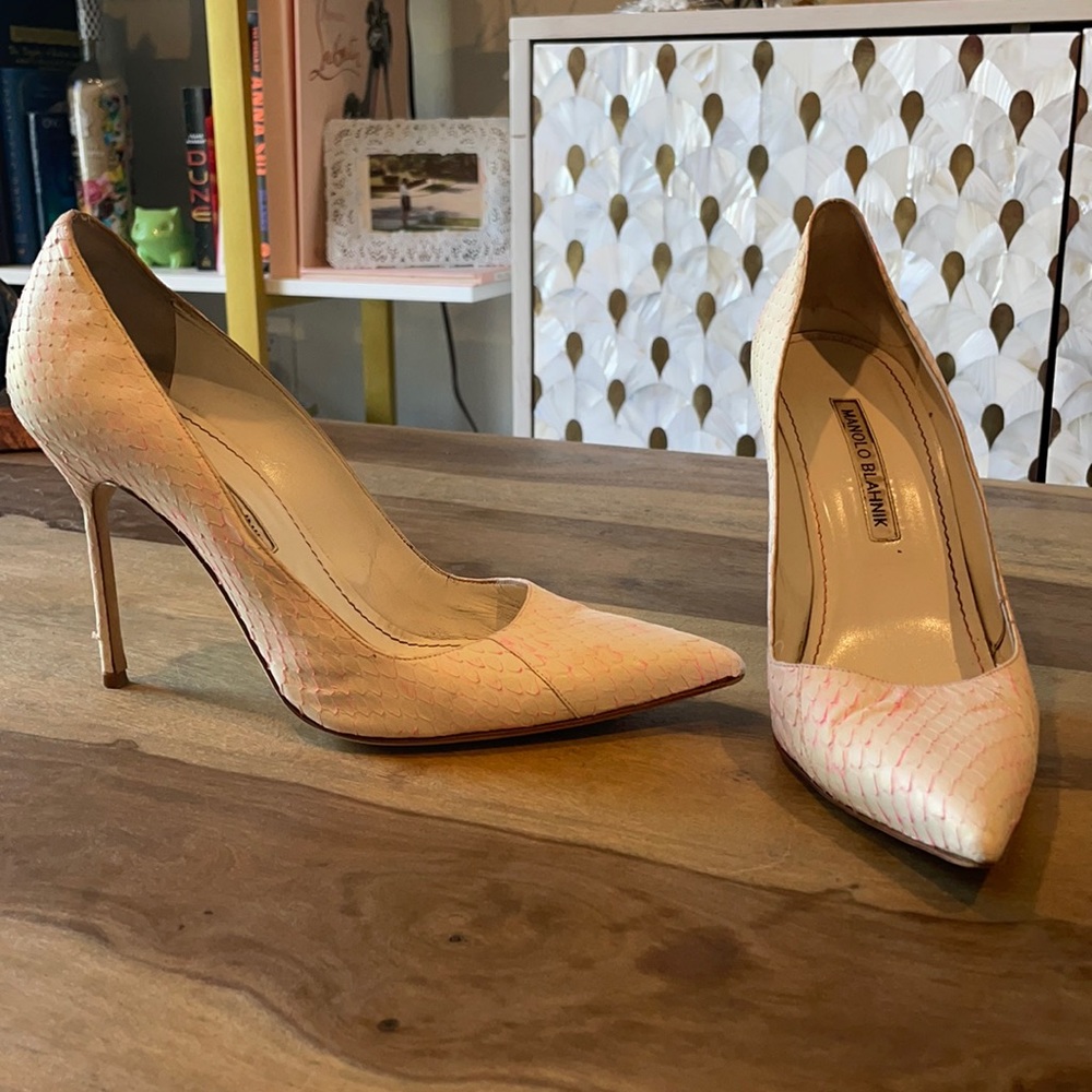 Manolo Blahnik Bb Python Pumps - image 3